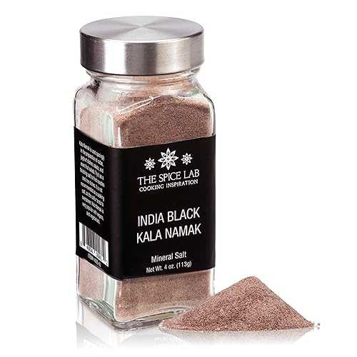 The Spice Lab Kala Namak Black Salt - Indian Himalayan Salt in French Jar - Pure Vegan Kala Nama..