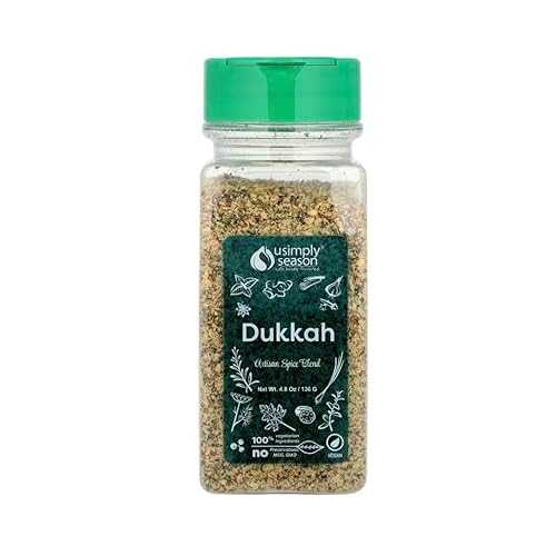 USimplySeason Dukkah (4.8 oz) - Nutty Egyptian Flavor Blend for Dips, Coatings, Salads - Vegan, Non-GMO, Made in USA USIMPLY SEASON LIFE BOLDLY FLAVORED USimplySeason Dukkah (4.8 oz) - Nutty Egyptian Flavor Blend f