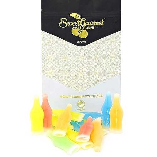 SweetGourmet Wax Candy Bottles with Drink Filling, Assorted Fruit Flavors, 1 Pound Bag SweetGour..