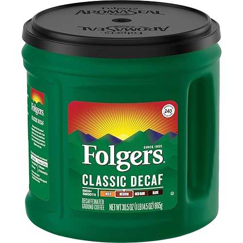 フォルジャーズ クラシック デカフェ ミディアム ロースト グラウンド コーヒー、30.5 オンス Folgers Classic Decaf Medium Roast Ground Coffee, 30.5 Ouncesのサムネイル