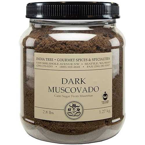 India Tree Pure Dark Muscovado Sugar, 2.8 lbs (44.8) India Tree Pure Dark Muscovado Sugar, 2.8 l..