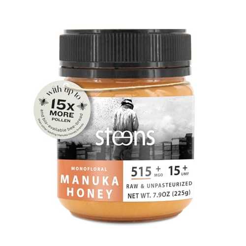 Steens Manuka Honey - MGO 515+ - Pure &Raw 100% Certified UMF 15+ Manuka Honey - Bottled and Sealed in New Zealand - 7.9 oz Jar Steens Manuka Honey - MGO 515+ - Pure &Raw 100% Certified UMF 15+ Manuka Honey