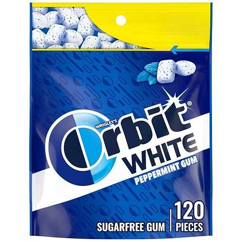 ORBIT White Peppermint Sugar Free Chewing Gum Back To School Snack Mint Gum, 120 Ct Bulk Gum Bag ORBIT White Peppermint Sugar Free Chewing Gum Back To School Snack Mint Gum, 120 Ct Bulk Gum Bag