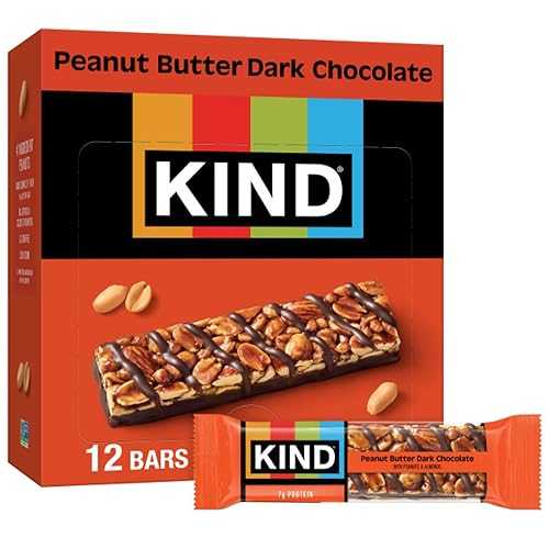 KIND Nut Bars, Peanut Butter Dark Chocolate, Healthy Snacks, Gluten Free, 8g Protein, 24 Count K..