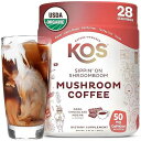 KOS Mushroom Coffee - USDA Certified Organic - Dark Chocolate Mocha Flavor - Mushroom Coffee Latte Powder with Reishi, Cordyceps, Lion's Mane, Chaga & Turkey Tail Mushrooms KOS Mushroom Coffee - USDA Certified Organic