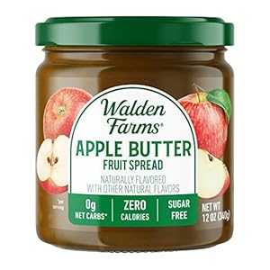 Walden Farms アップルバターフルーツスプレッド、天然シュガーフリージャム、濃厚でおいしい朝食、スナック、またはデザートのトッピング、脂肪やカロリーなし、12オンスの瓶 Walden Farms Apple Butter Fruit Spread, Natural Sugar Free Jam, Thick and