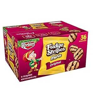 Keebler ファッジ ストライプ クッキー ミニ、オリジナル、2 オンス (36 個パック) Fudge Shoppe Keebler Fudge Stripes Cookies Minis, Original, 2 Ounce (Pack of 36)