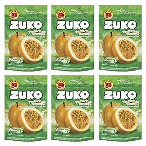 Zuko パッションフルーツインスタントパウダードリンク ファミリーパック 砂糖は必要ありません ビタミンC 14.1オンス(6個パック) Zuko Passion Fruit Instant Powder Drink Family Pack No Sugar Needed Vitamin C 14.1 Ounce (Pack of 6)