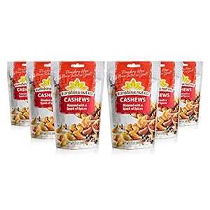 Sunshine Nut Company 'Spark of Spices' カシューナッツ、ピーナッツフリー、グルテンフリー、GMO フリー、7 オンス、6 個パック Sunshine Nut Company 'Spark of Spices' Cashews, Peanut Free, Gluten Free, GMO Free, 7 oz, Pack of