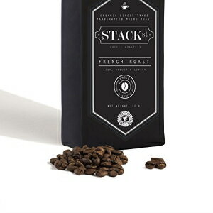 フレンチ ロースト コーヒー豆 - 少量バッチ、認定オーガニック - 12 オンス - 手作りマイクロ ロースト By Stack Street French Roast Coffee Beans - Small Batch, Certified Organic - 12 oz - Handcrafted Micro Roast By Stack Street
