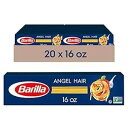 Barilla エンジェル ヘア パスタ、16 オンス ボックス (20 個パック) - デュラム小麦セモリナを使用した非遺伝子組み換えパスタ - イタリアの #1 パスタ ブランド - コーシャ認定パスタ Barilla Angel Hair Pasta, 16 oz. Box (Pack of 20)