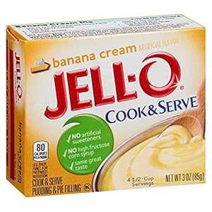 Jell-O Cook & Serve バナナ クリーム プディング & パイ フィリング (3 オンス ボックス、6 個パック) Jell-O Cook & Serve Banana Cream Pudding & Pie Filling (3 oz Boxes, Pack of 6)