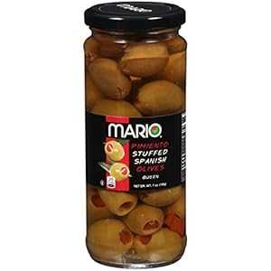 マリオ・カマチョ・フーズ ピミエントのみじん切り詰めクイーンオリーブ、7オンス Mario Camacho Foods Queen Olives Stuffed with Minced Pimiento, 7 Ounce