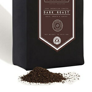 ダークロースト アラビカ粉挽きコーヒー豆 - 100% インドネシア産スマトラ産 - 少量バッチ、オーガニック認定 - 32 オンス 2 ポンド - スタック ストリートによる手作りマイクロ ロースト Dark Roast Arabica Ground Coffee Beans - 100% Indonesi