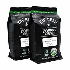 The Bean Coffee Company The Bean Organic Coffee Company Peppermint Mocha, Medium Roast, Whole Be..