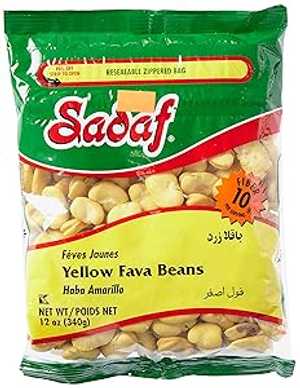 Sadaf Yellow Fava Beans - Baghala - Fava Beans For Cooking And Food Enhancing - Mediterranean Cuisine - Kosher - 12 Oz Resealable Bag