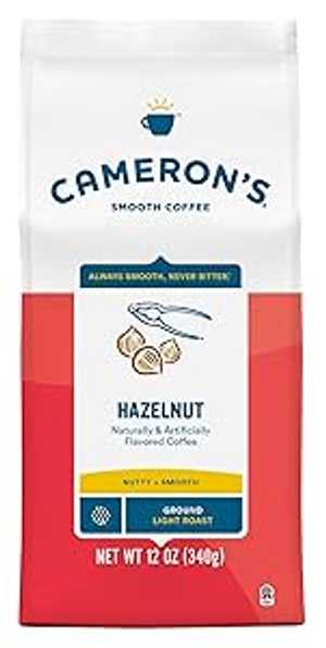 Cameron's Coffee Roasted Ground Coffee Bag, Flavored, Hazelnut, 12 Ounce