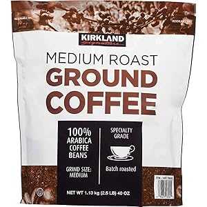 SENTICUM Kirkland Signature Medium Roast Coffee 100% Ground Arabica Coffee Beans (Kosher), 2.5 lbs