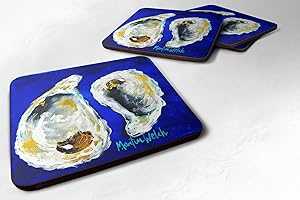 Caroline's Treasures MW1031FC Oyster I Hear You Foam Coaster Set of 4 Set of 4 Cup Coasters for Indoor Outdoor, Tabletop Protection, , Mouse pad Material