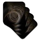 茶色の 3 d ローズ ダーク フラクタル。- セラミックタイルコースター 4枚セット (CST_211614_3) 3dRose Dark Fractal w...