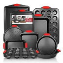 Perlli Baking Pan 10 Piece Set Nonstick Carbon Steel Oven Bakeware Kitchen Set w...