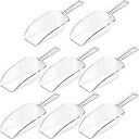 8 Pcs HESTYA Multi Purpose Clear Scoops Plastic Candy Scoops for Candy Buffet Ice Scoop Protein Powders, Ice Cream, Coffee, Tea Jar (6.69 Inch)