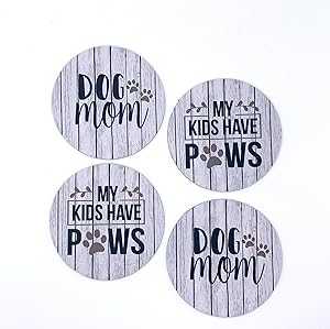The Painted Pug Dog Mom My Kids Have Paws Pet Lovers Navy & Gray Barnw...