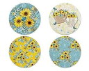 The Painted Pug Sunflower Drink Coasters Table Decor Housewarming Gift Summer Handmade by The ted Pug (Set of 4) (Blue & Yellow)