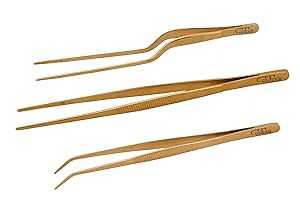 Chef's Trade Plating Tweezers/Tongs, Precision Stainless Steel Kitchen...