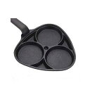 キッチンフラワー クッキンクローバー 3仕切り ノンスティックエッグフライパン (22cm×21cm) Kitchen Flower Cookin Clover 3 Divider Non Stick Egg Frying Pan (22cm x 21cm)