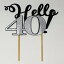 ܺ٤Τ٤Ƥˤ40ȥåѡʥ֥åС All About Details Hello 40! Cake Topper (Black &Silver)