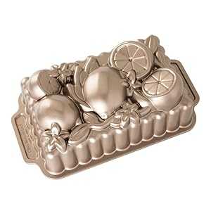 Nordic Ware, One Size, Copper 90248 Citrus Blossom Loaf, 6-Cup, Silver