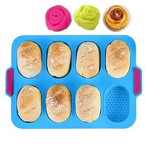 KeepingcooX Mini Baguette Baking Tray, 11x9 in, Non-stick Perforated P...