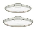 Cuisinart 71-2228CG シェフのクラシック ステンレス ガラス蓋 2 ピース セット、9 インチ & 11 インチ ガラスカバー Cuisina...