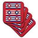3dRose LLC 愛国的なセラミック タイル コースター、8 個セット 3dRose LLC Patriotic Ceramic Tile Coaster,...