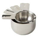 RSVP International Endurance Stainless Steel Measuring Cups, Set of 4 1/4 Cup to 1 Cup Measurements Nest for Easy Storage Dishwasher Safe Dry or Liquid Baking or Cooking