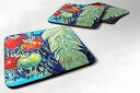 Caroline's Treasures Vegetables-Tomato Tomaeto-Tomaato Foam Coasters (Set of 4), 3.5" H x 3.5" W, Multicolor