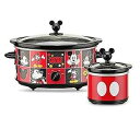 ディズニー DCM-502 ミッキーマウス オーバル スロークッカー 20オンスひしゃく付き 5クォート レッド/ブラック Disney DCM-502 Mickey Mouse Oval Slow Cooker with 20-Ounce Dipper, 5-Quart, Red/Black|詳細画像