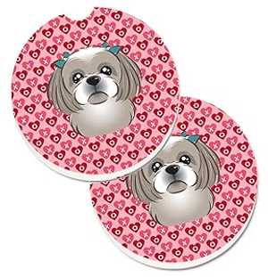 Caroline's Treasures BB5320CARC Gray Silver Shih Tzu Set of 2 Cup Hold...