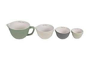 Creative Co-Op Batter Bowl Shaped (Set of 4 Sizes) Measuring Cups, Mul...
