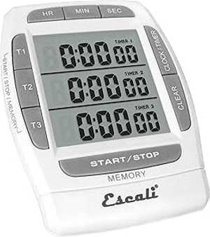 San Jamar Four Event Digital Timer, LCD Display, Black