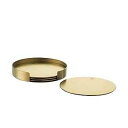 Orrefors Peak パッド入り滑り止めコースター、4 個セット、ゴールド Orrefors Peak Padded Non Slip Coasters,...