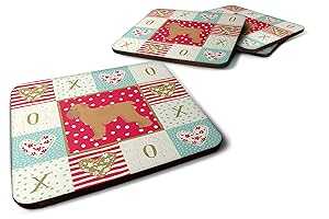 Caroline's Treasures CK5817FC Brussels Griffon Love Foam Coaster Set o...