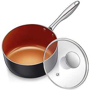 MICHELANGELO Nonstick Sauce Pan 2 Quart, Ultra Nonstick Copper Sauce P...