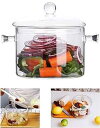 Cangfort Glass Cooking Pot - 1.5L/50oz Heat-Resistant Borosilicate Glass Handmad...