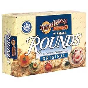Valley Lahvosh Rounds クラッカーブレッド、オリジナル、2 インチ ラウンド、4.5 オンス ボックス (12 個パック) Valley Lahvosh Rounds Crackerbread, Original, 2-Inch Round, 4.5-Ounce Boxes (Pack of 12)