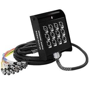 Seismic Audio - 8 ͥ XLR ͡ ֥롢Ĺ 25 ե - 8 Ĥ XLR ɤ 4 Ĥ XLR ꥿ - ʬ졢Τ˥٥դ - ѵסĹ 25 ե Seismic Audio - 8 Channel XLR SNAKE CABLE 25'