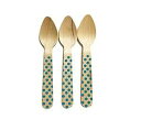 Perfect Stix ポルカドットスプーン 110 36 ブループリント木製スプーン、ブルーポルカドットパターン、4.5 インチ (36 個パック) Perfect Stix Polka Dot Spoon 110 36-Blue Printed Wooden Spoons with Blue Polka Dot Pattern, 4.5" (Pack