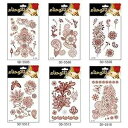Adecco LLC ヘナタトゥー、6枚ヘナステッカー、防水レッドヘナタトゥーステッカー 女性用 Adecco LLC Henna Tattoo, 6 Sheets Henna Stickers, Waterproof Red Henna Tattoo Stickers for Women