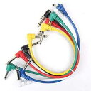 mLaval Guitar Parts Multi-color 12" Angle to Angle Guitar effect pedal jumper patch cable, Pack of 6